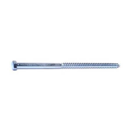Midwest Fastener Lag Screw, 3/8 in, 8 in, Steel, Zinc Plated Hex Hex Drive, 50 PK 54356